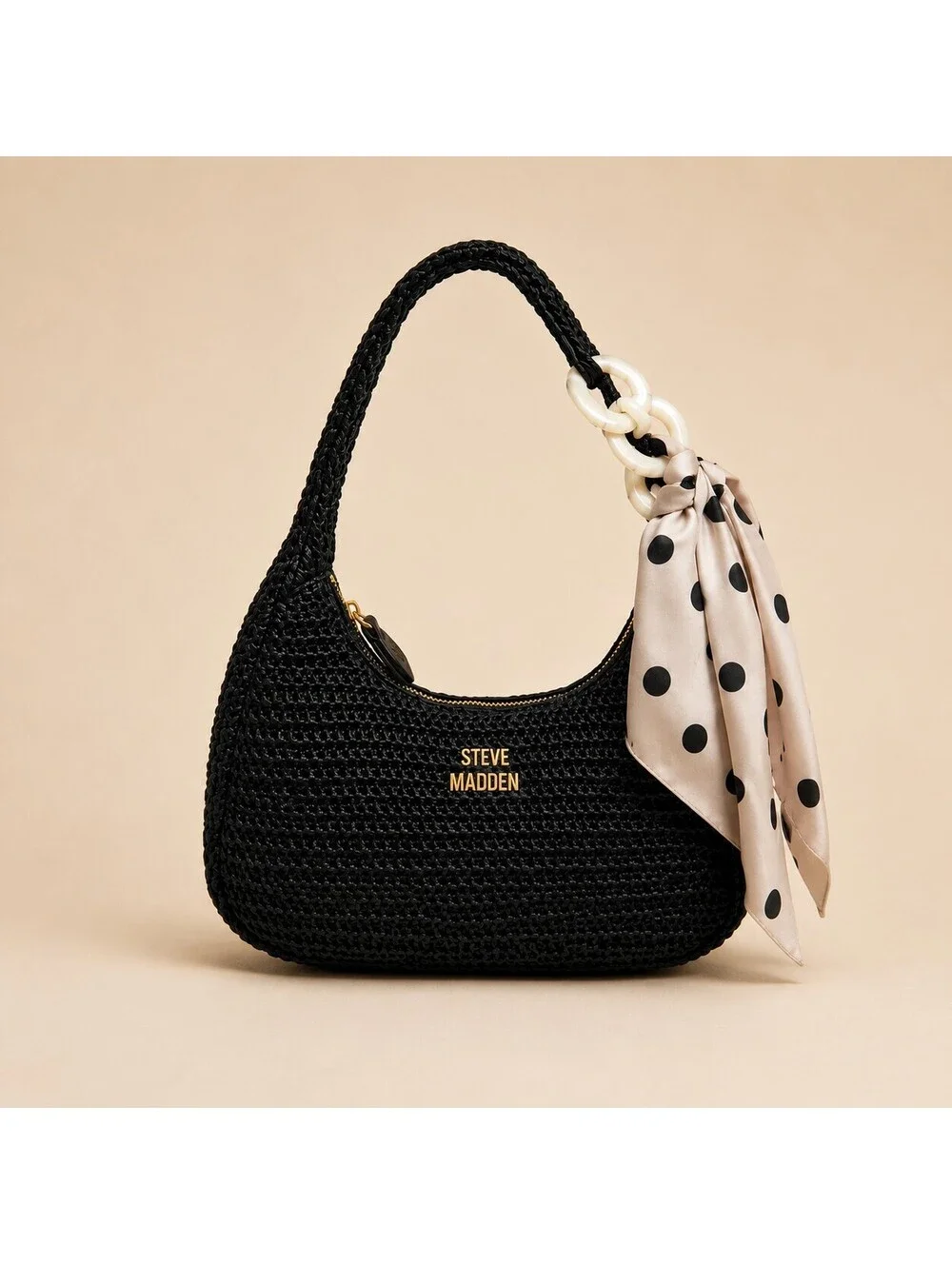 Steve Madden Bdaena Scarf Straw Hobo Bag